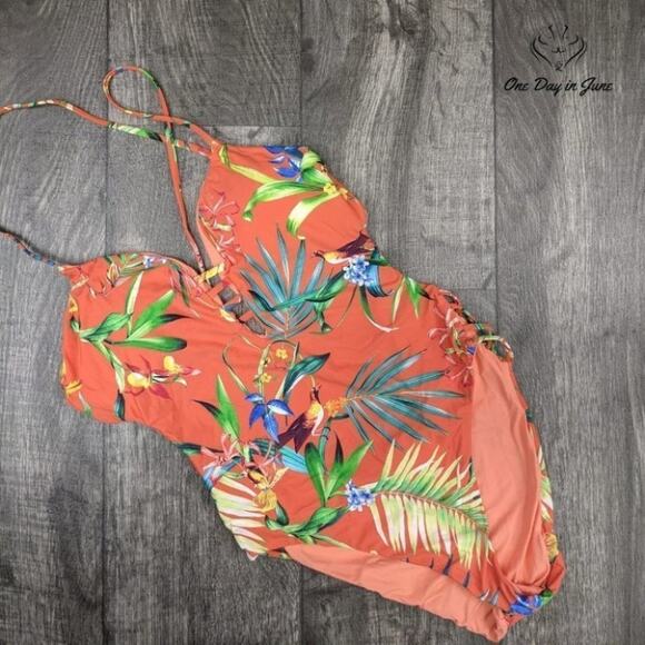 Lucky Brand Strappy One Piece Swimsuit Size L - Picture 3 of 11